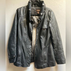 Danier Leather zipper button jacket coat Sz S